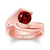 Tension Solitaire Ruby Bridal Set
