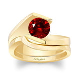 Tension Solitaire Ruby Bridal Set