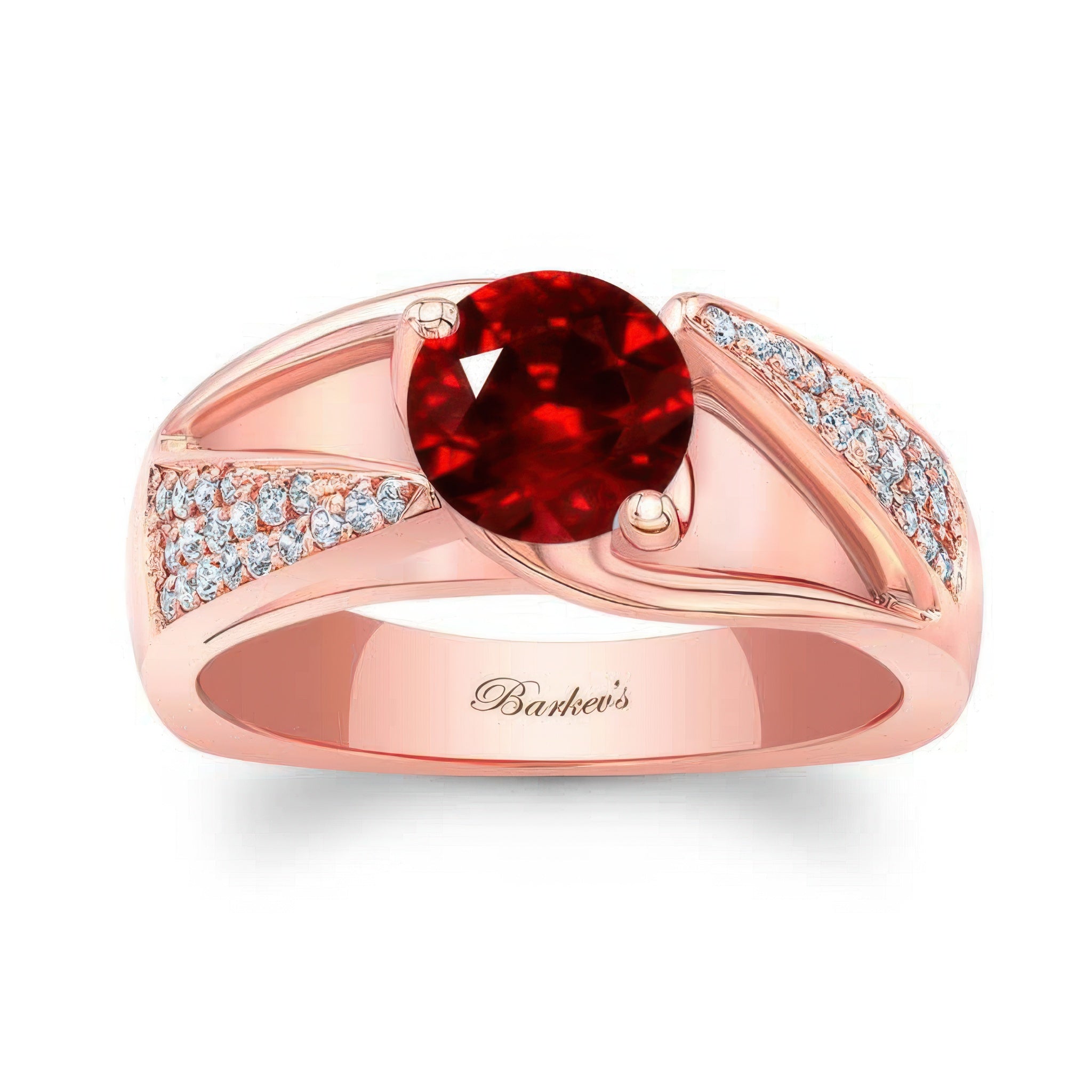 3 Row Ruby And Diamond Ring