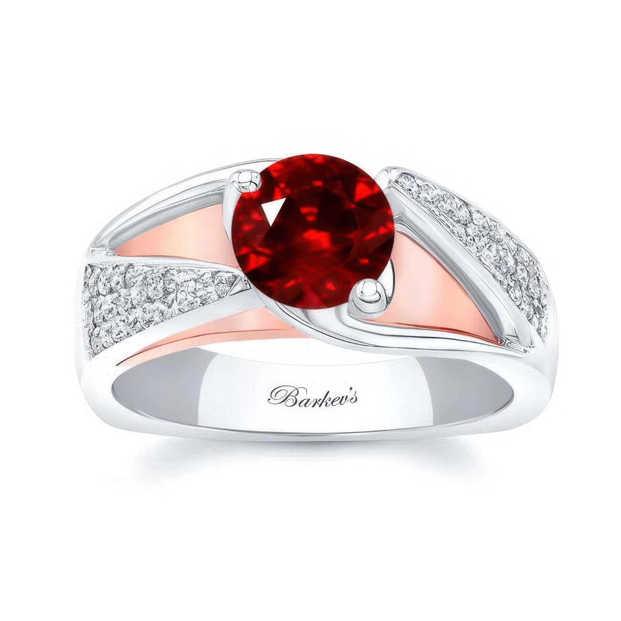 3 Row Ruby And Diamond Ring
