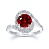 Floating Halo Ruby And Diamond Engagement Ring