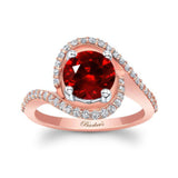 Floating Halo Ruby And Diamond Engagement Ring
