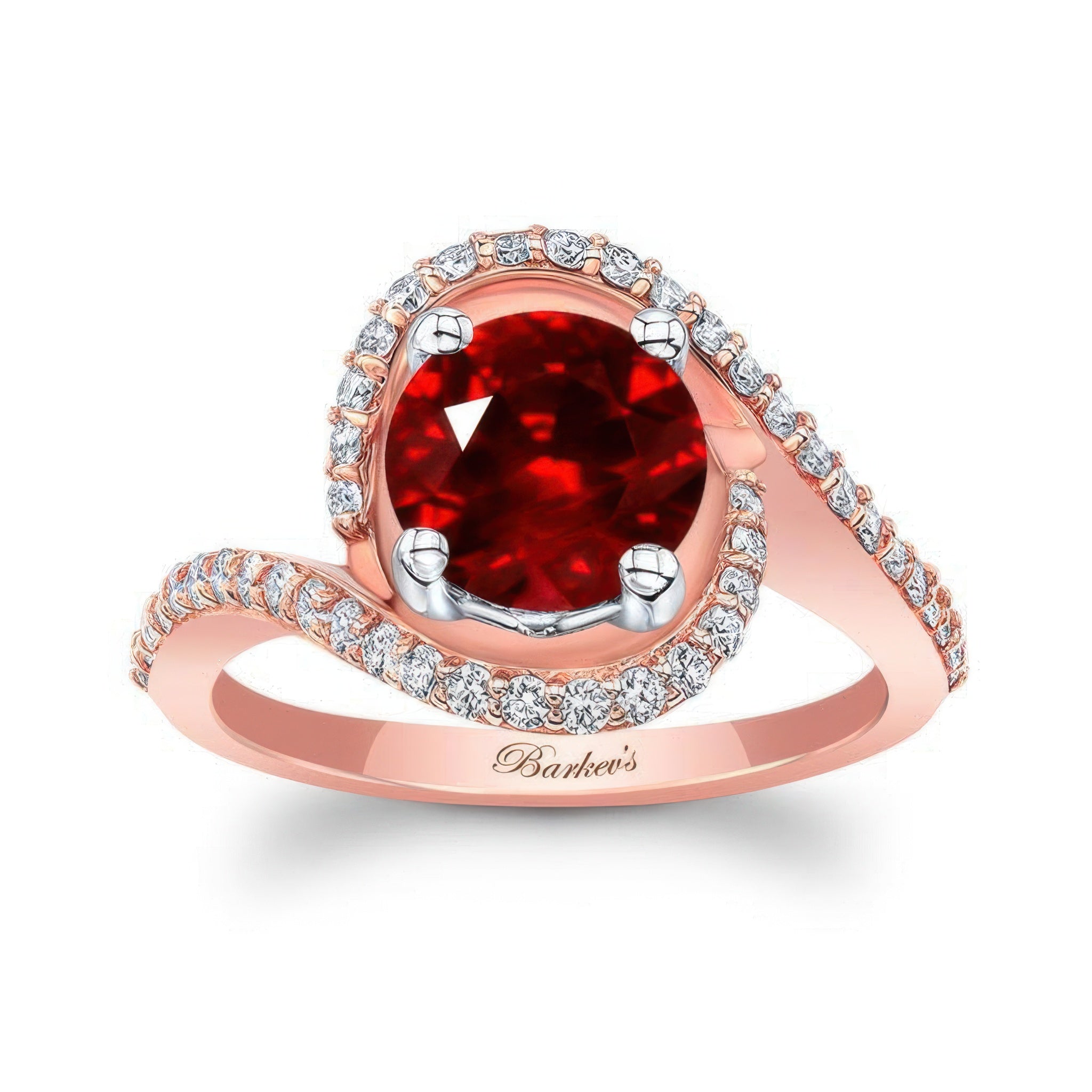 Floating Halo Ruby And Diamond Engagement Ring