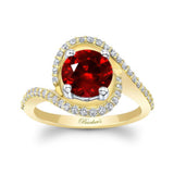 Floating Halo Ruby And Diamond Engagement Ring
