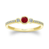 Mia Ruby Three Stone Diamond Promise Ring