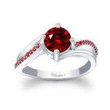 Lab Ruby Split Shank Engagement Ring