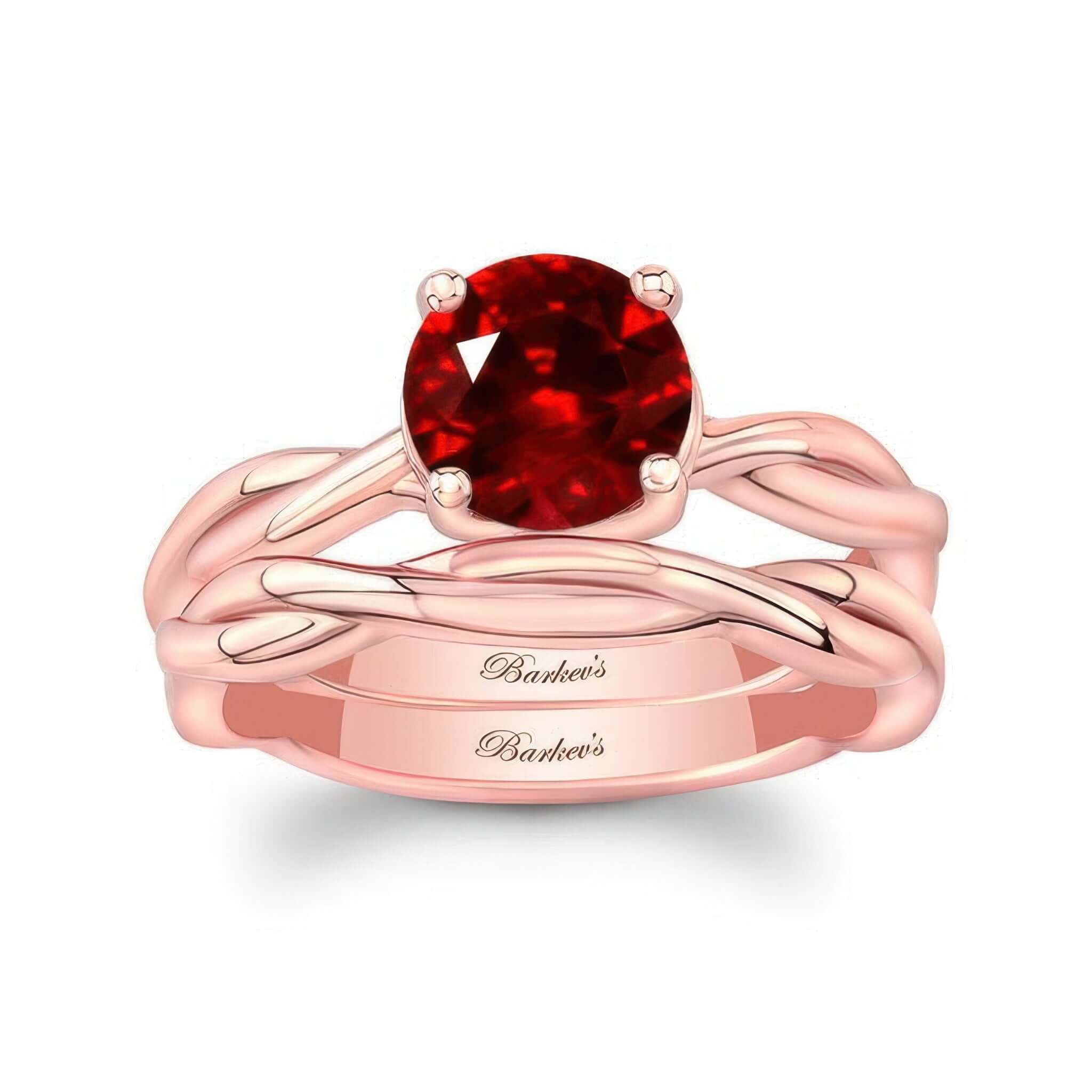 Ruby Twist Solitaire Bridal Set
