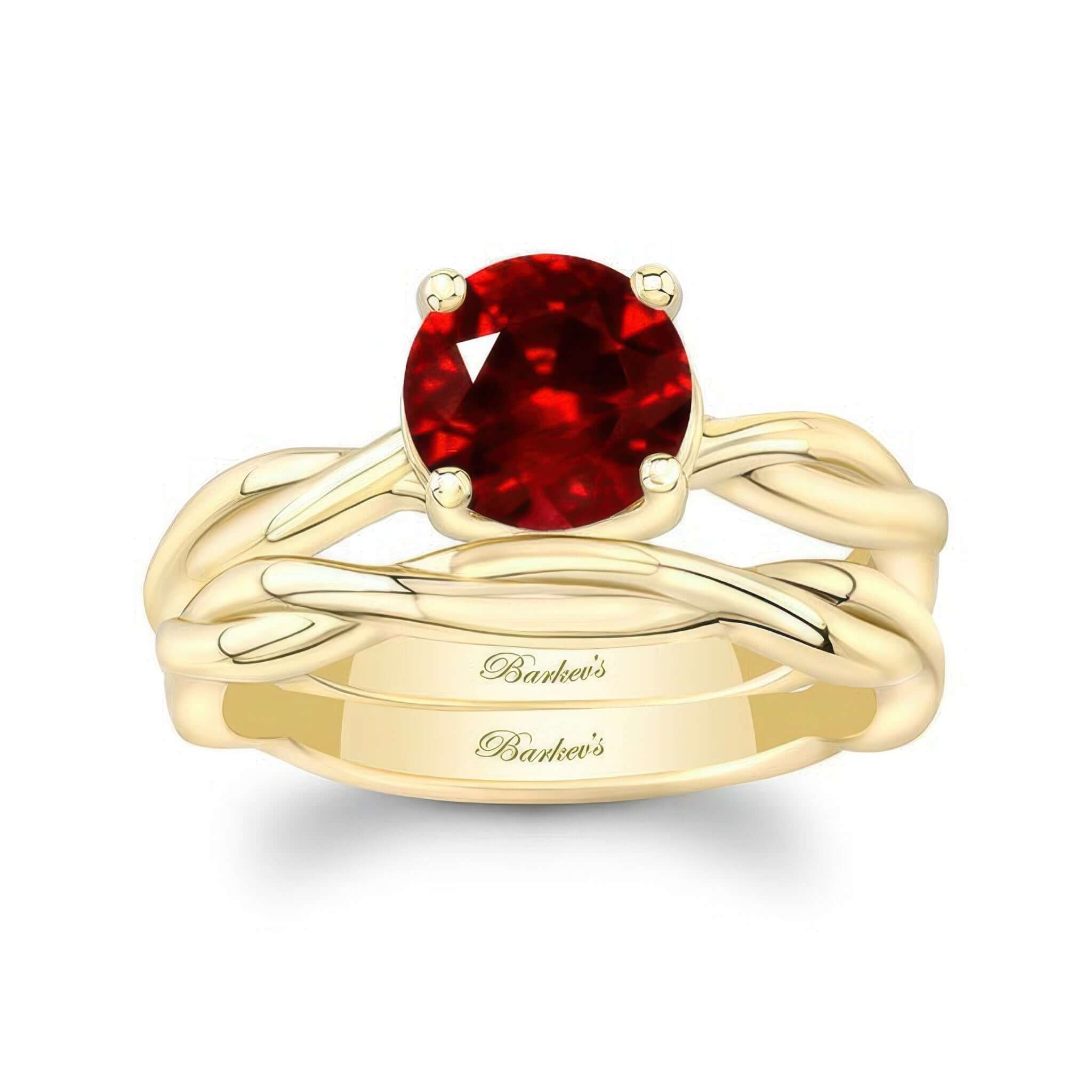 Ruby Twist Solitaire Bridal Set