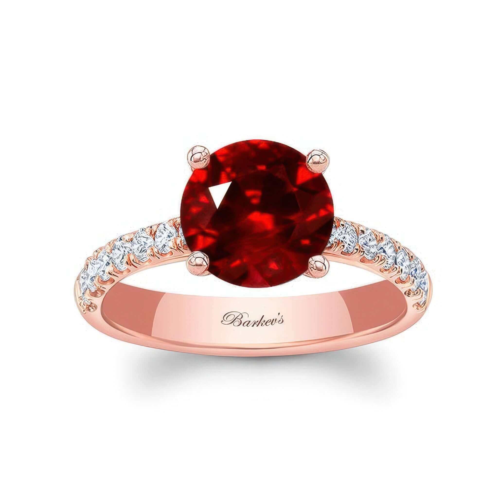 3 Carat Round Ruby And Diamond Engagement Ring