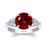 3 Carat Round Lab Grown Ruby And Diamond Ring