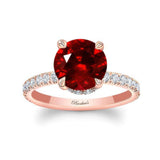 3 Carat Ruby And Diamond Halo Engagement Ring