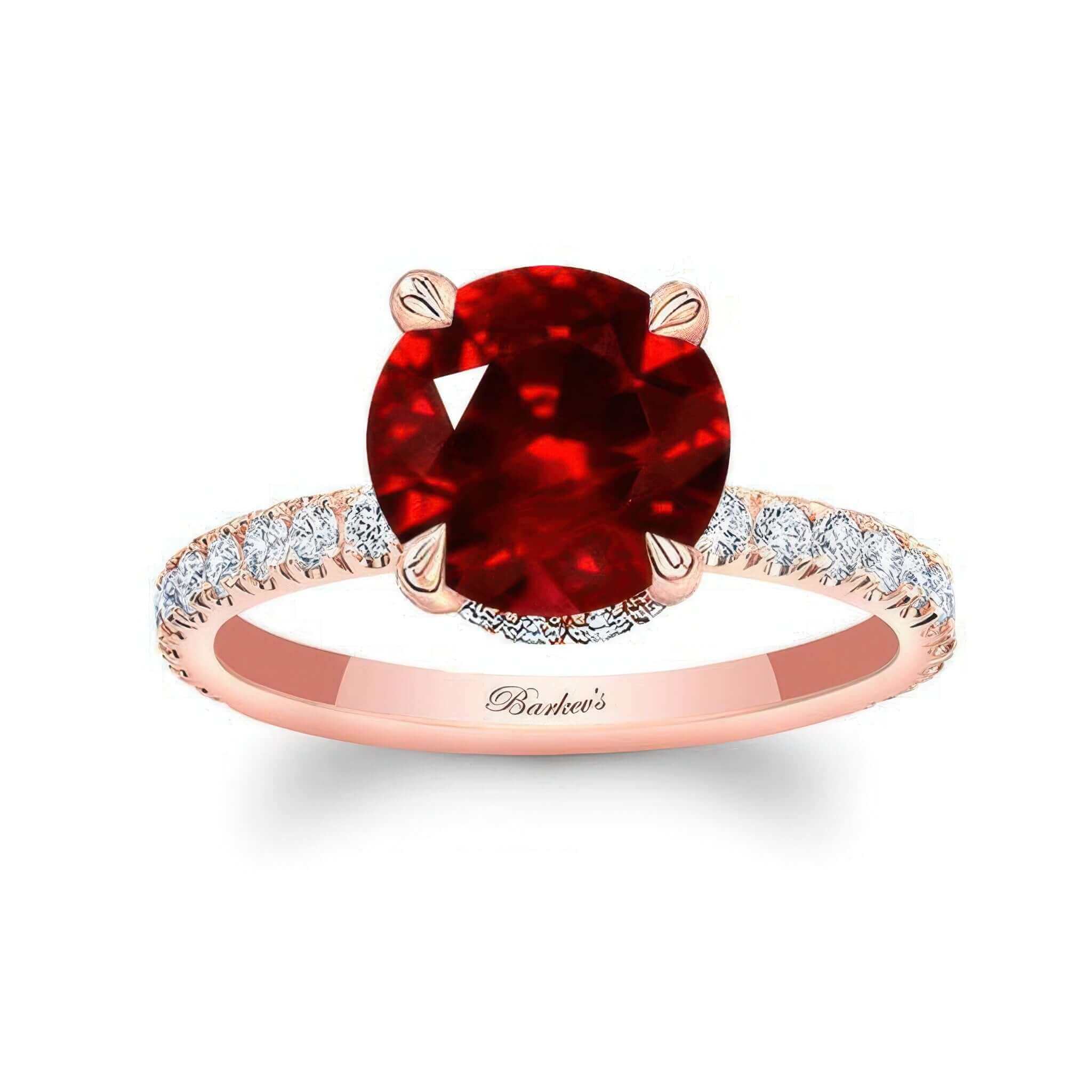 3 Carat Ruby And Diamond Halo Engagement Ring