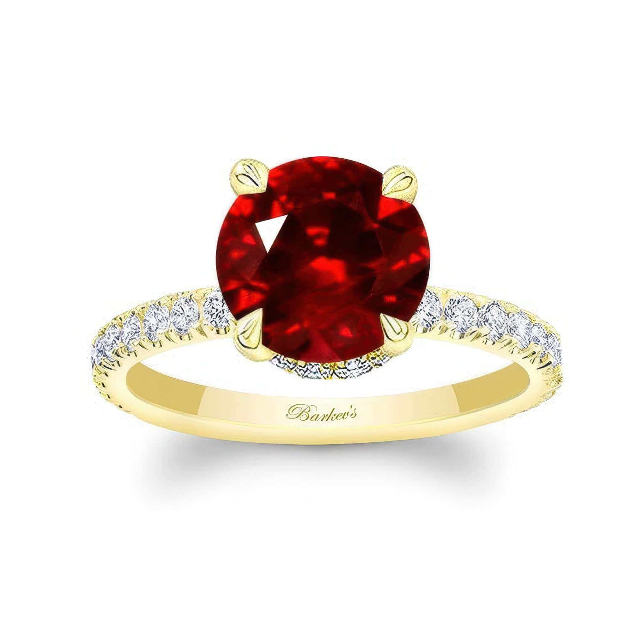 3 Carat Ruby And Diamond Halo Engagement Ring