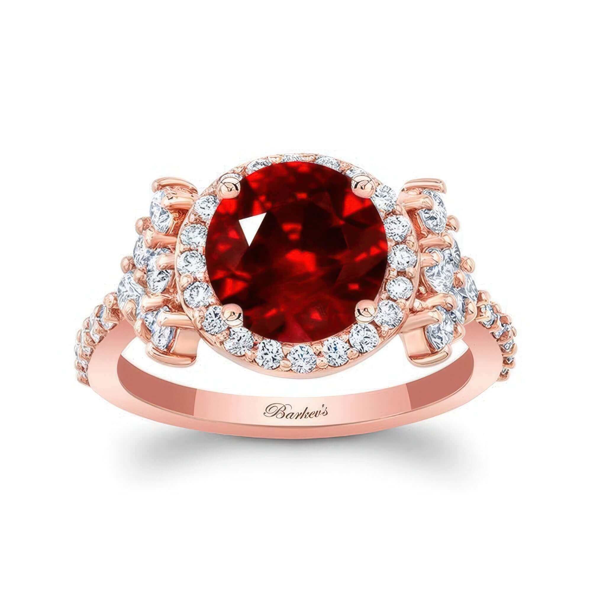 2 Carat Ruby And Diamond Cluster Ring