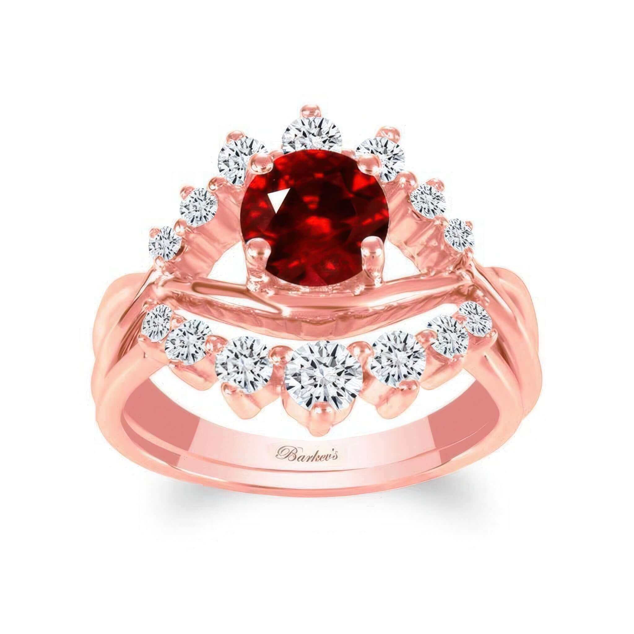 Ruby And Diamond Unique Wedding Set
