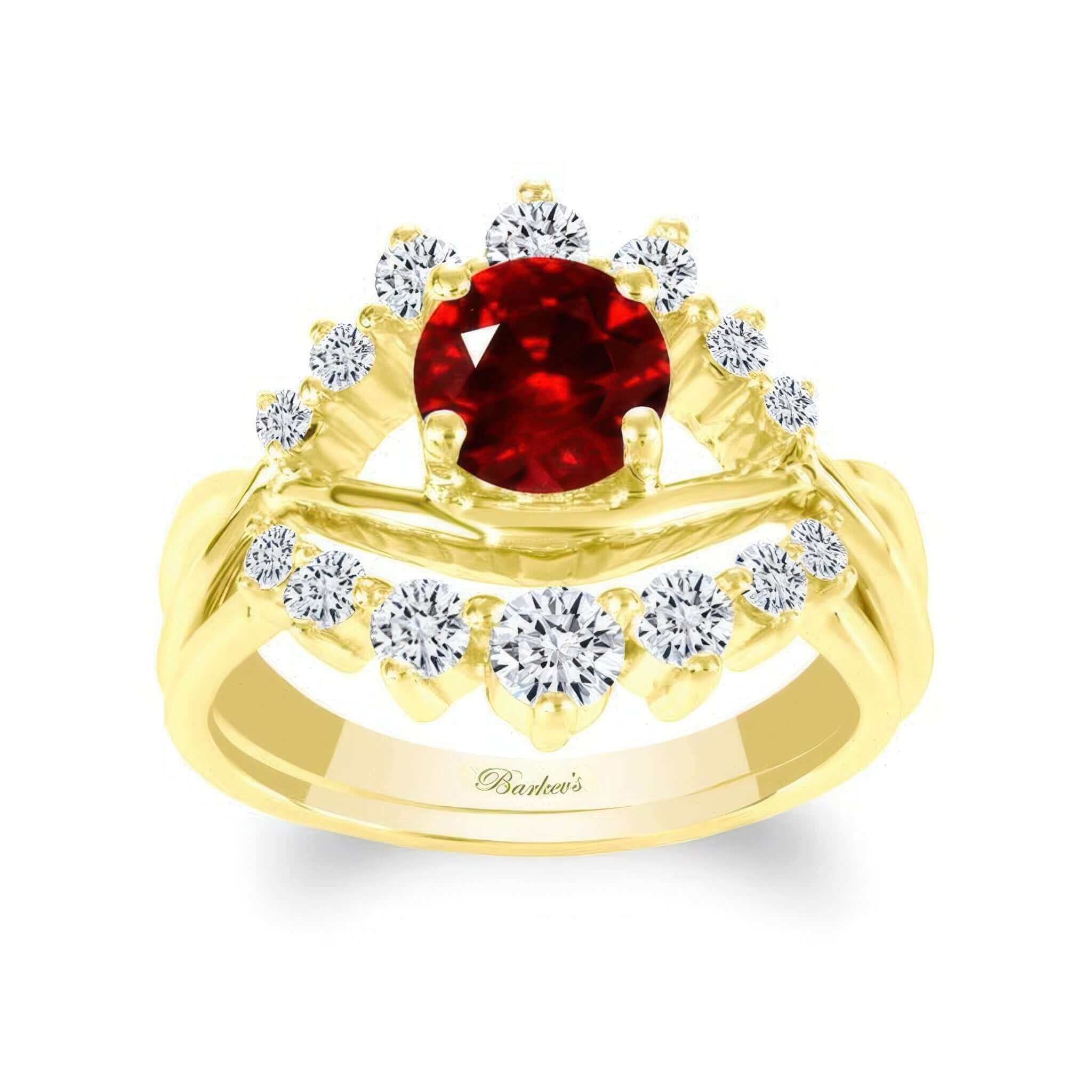 Ruby And Diamond Unique Wedding Set