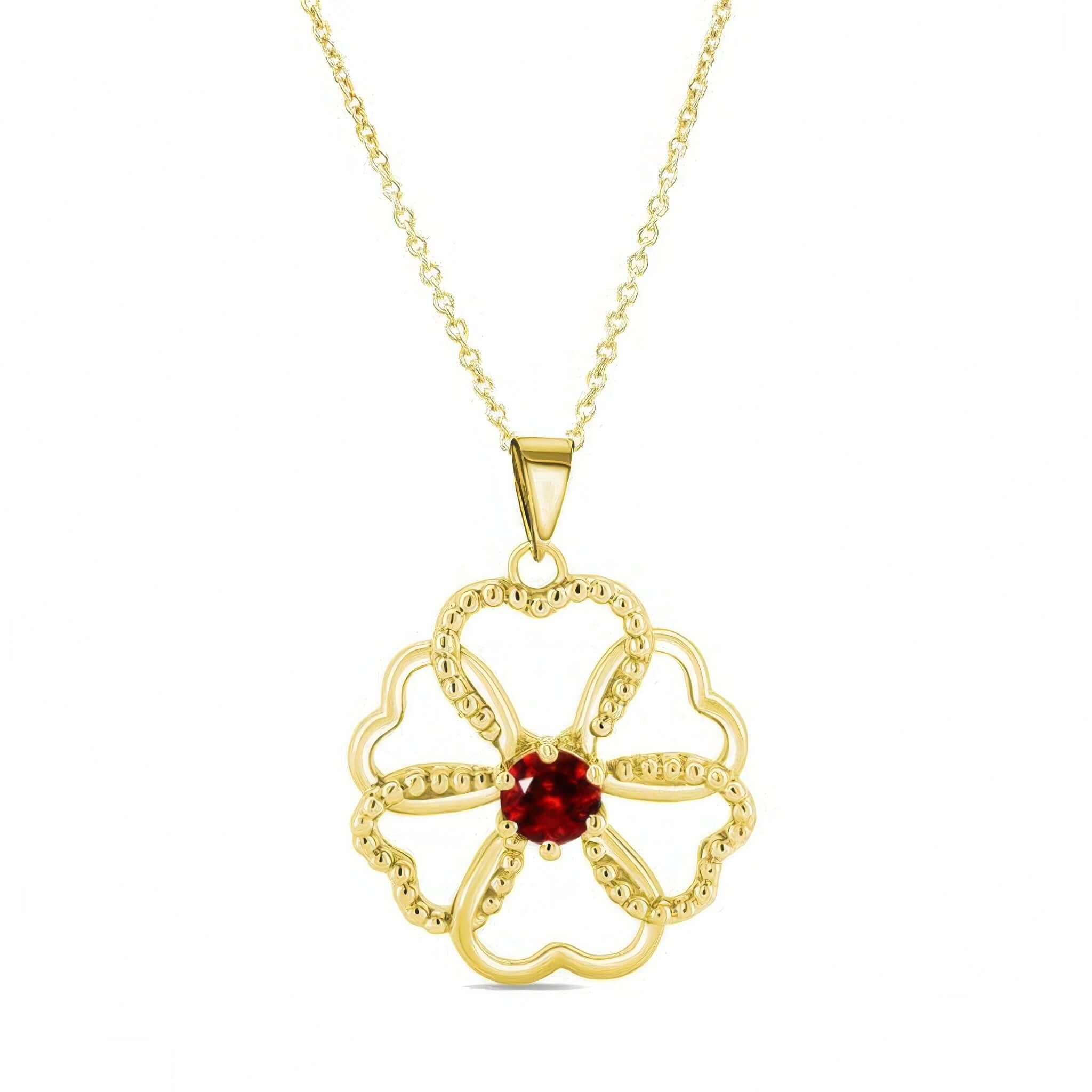 Ruby Intertwined Hearts Necklace