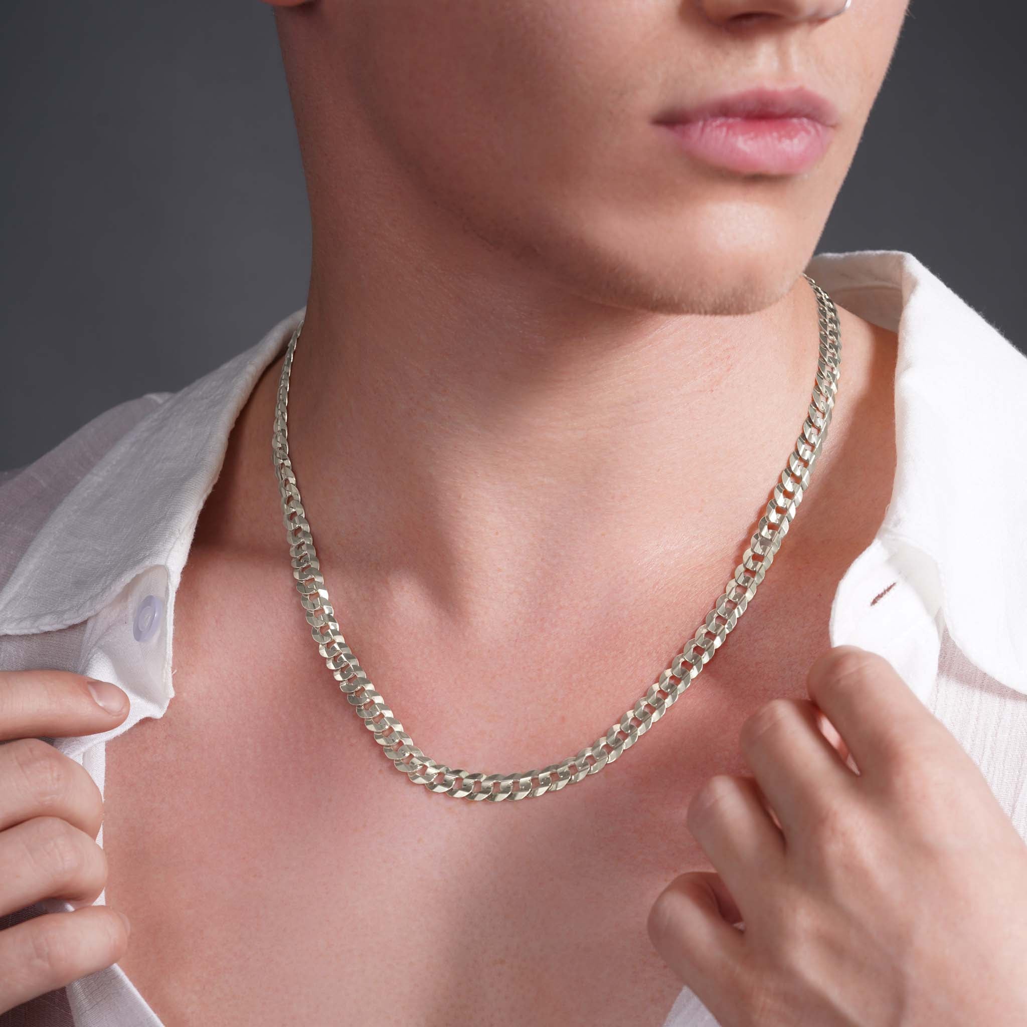 Men's Curb Silver Chain