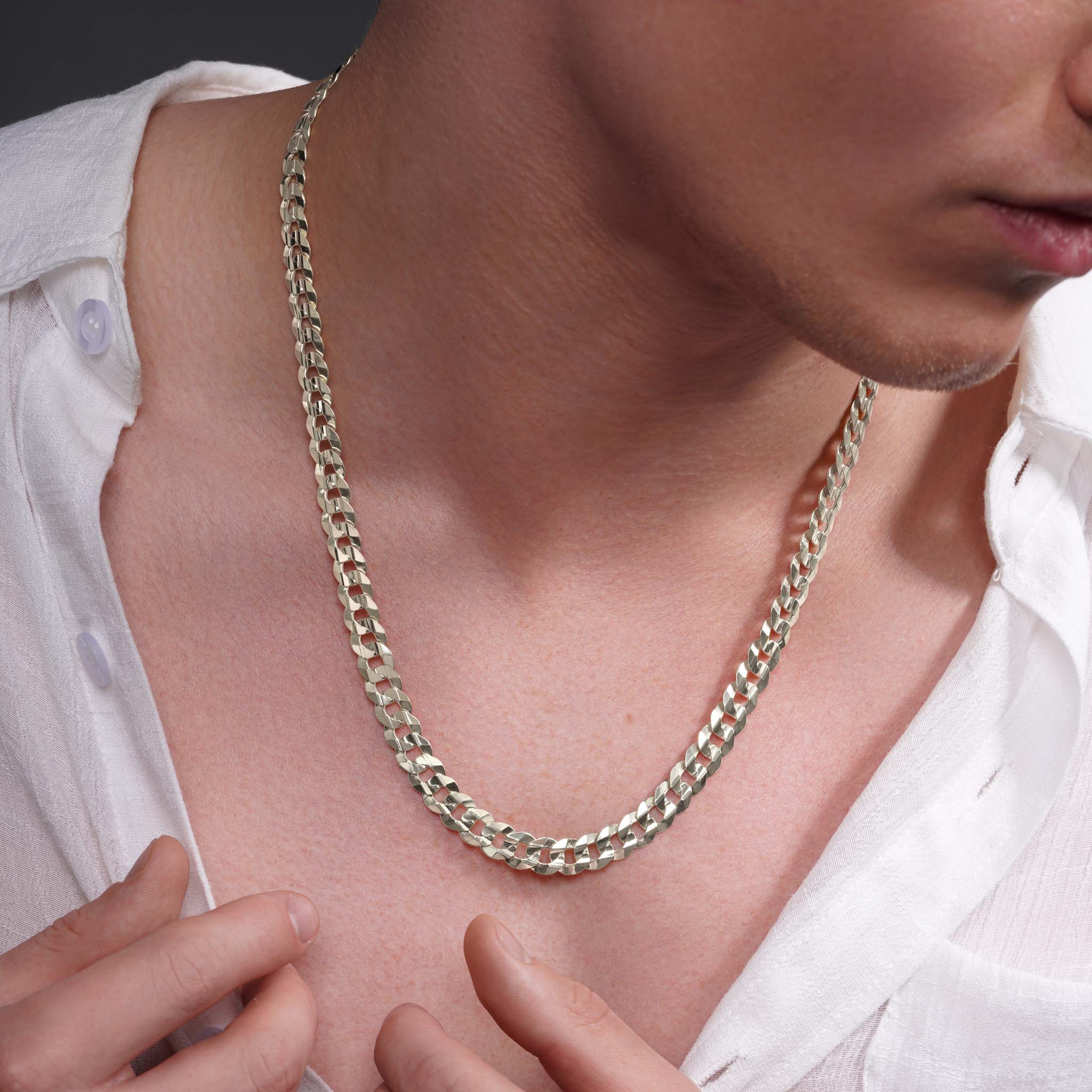 Men's Curb Silver Chain