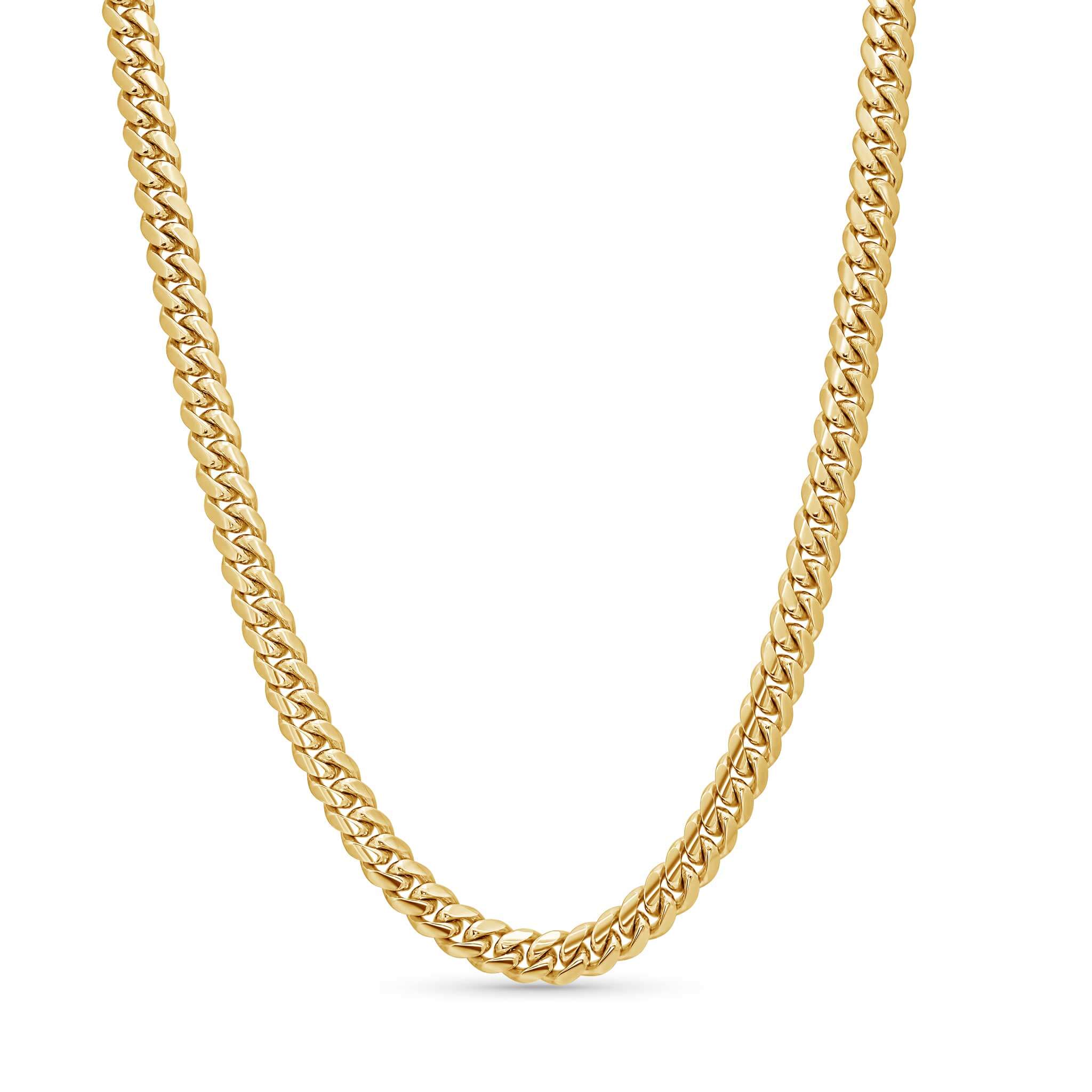 Men's Vermeil Miami Cuban Chain, 18k gold vermeil, classic Cuban link design, masculine luxury necklace.