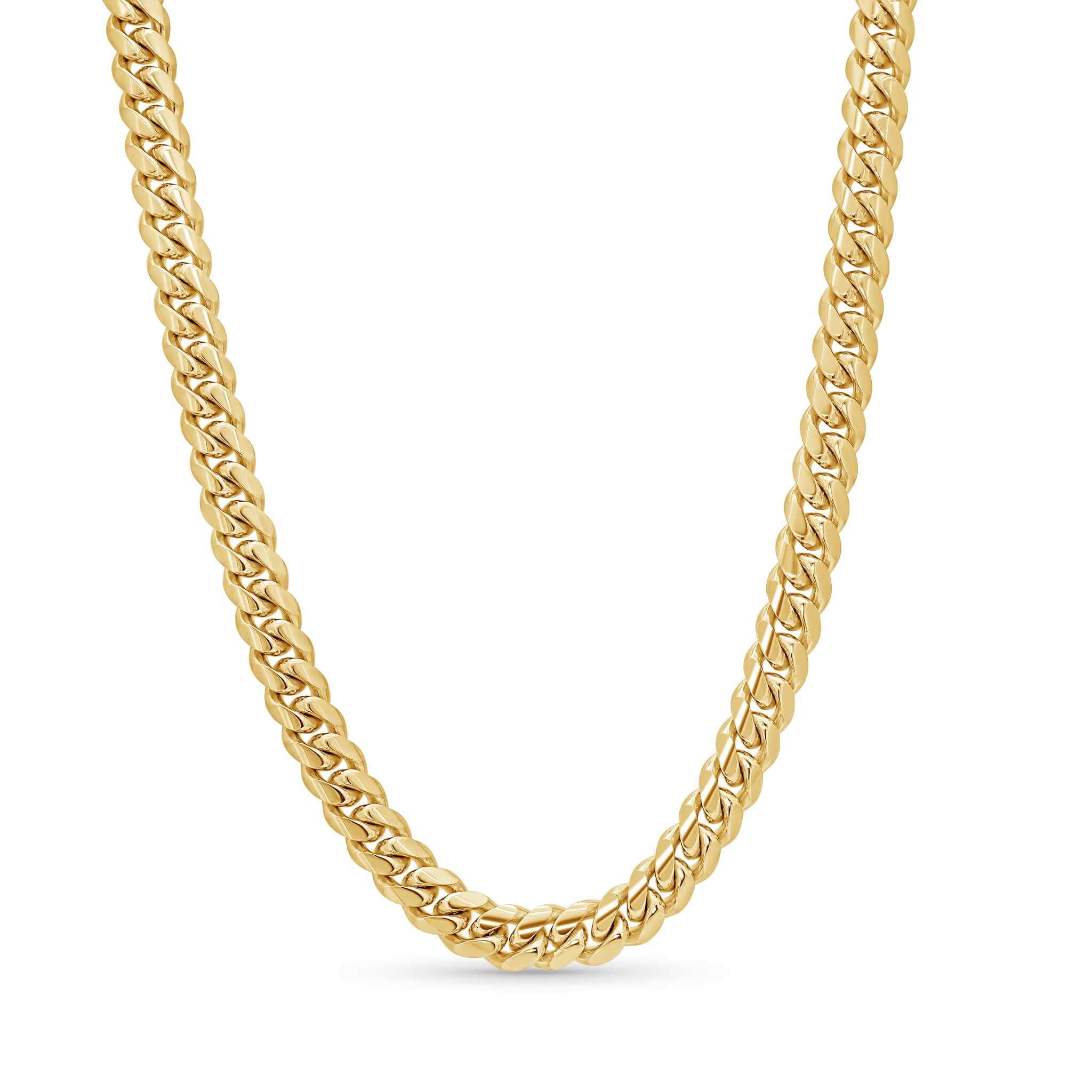 Men's Vermeil Miami Cuban Chain crafted from high-quality 18k gold vermeil, showcasing a classic Cuban link design.