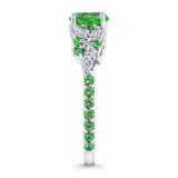 Vintage Marquise Tsavorite Engagement Ring