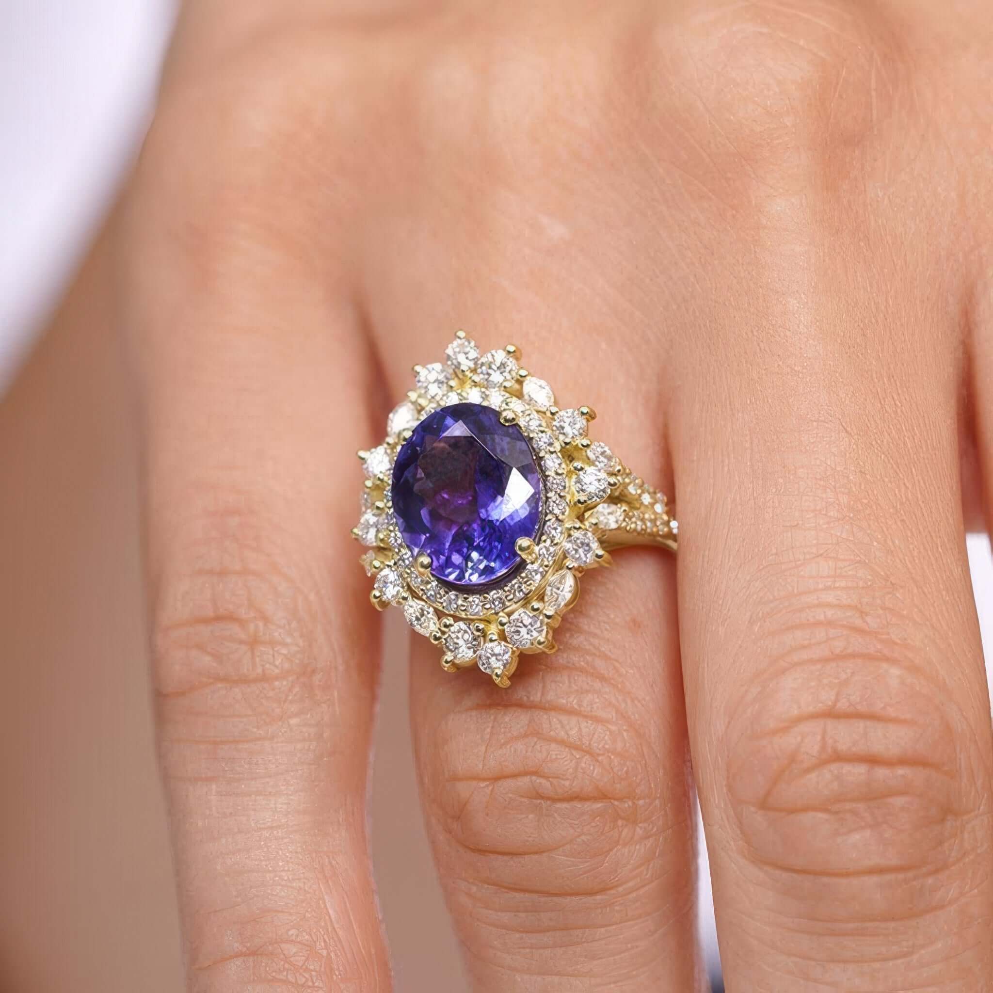 5 Carat Oval Tanzanite Ring