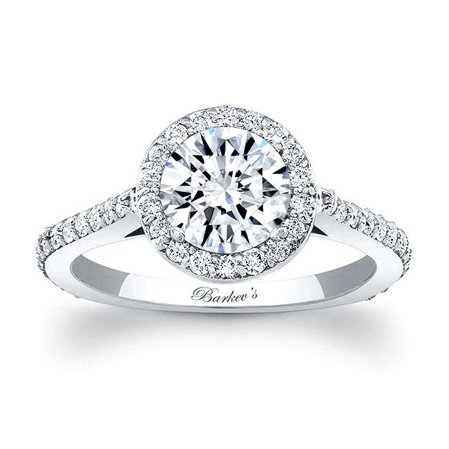 Barkev's Two Tone Halo Moissanite Engagement Ring MOI-7933LT | Barkev's