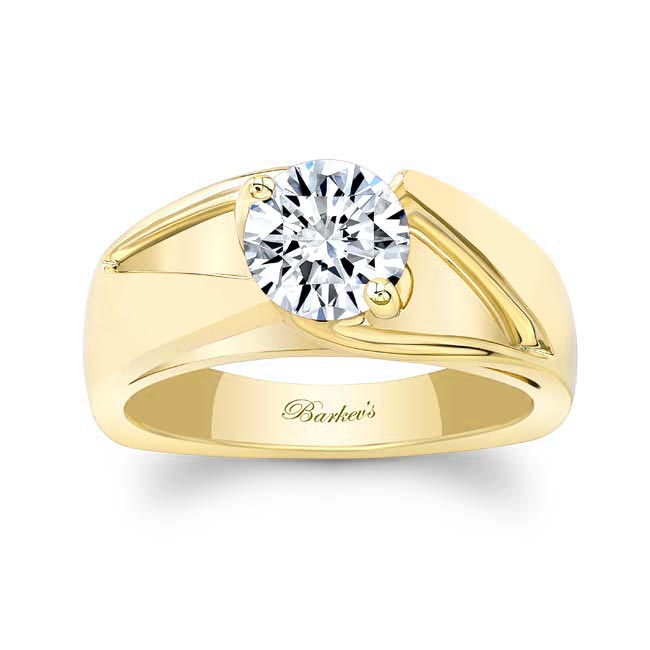 14K Yellow Gold Plated 1Ct Lab Created Moissanite LV Men Wedding