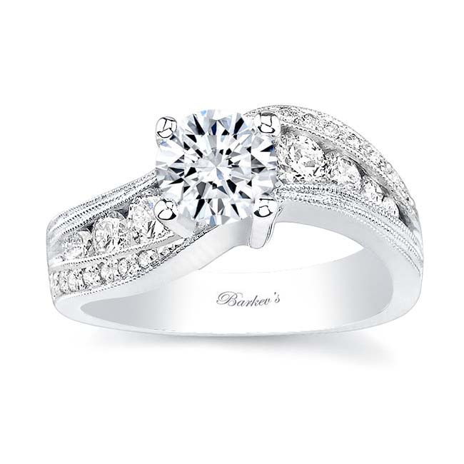 Wide Curving Engagement Ring