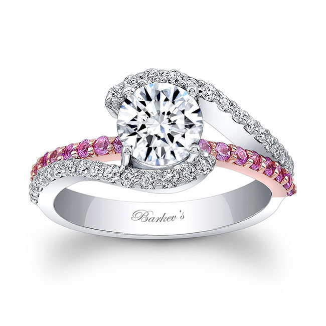 1 Carat Diamond And Pink Sapphire Ring