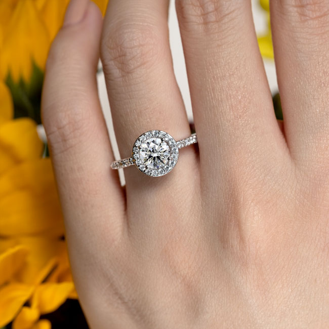 Four-Prong 14K White Gold Solitaire Engagement Ring Setting