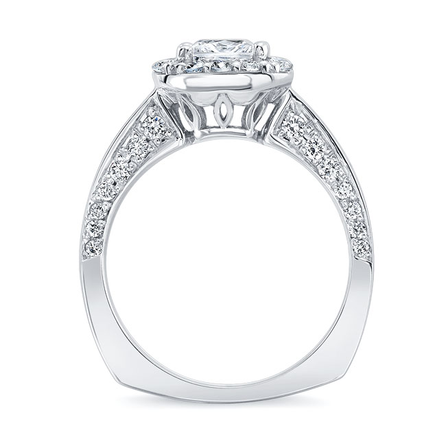  Princess Cut Halo Moissanite Ring Image 5