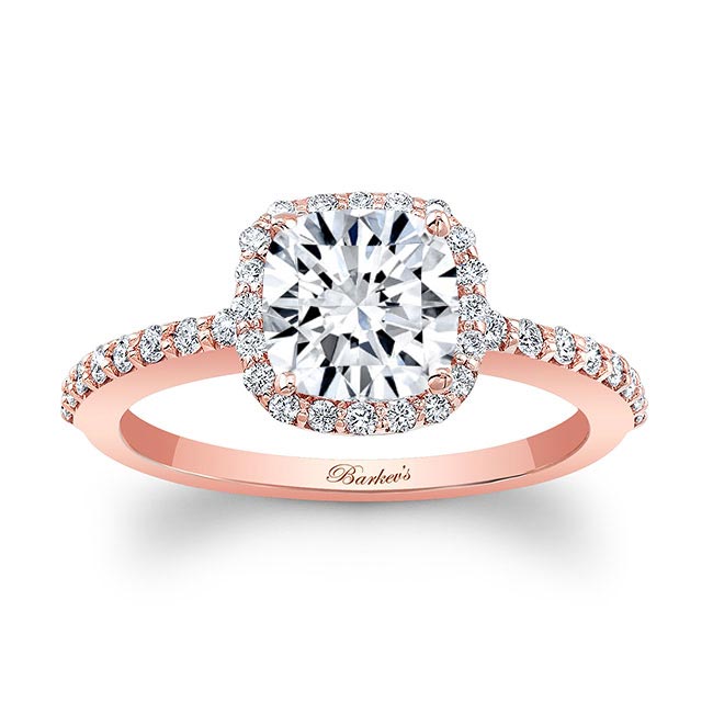 14K Cushion Halo Diamond Engagement Ring BARON000109