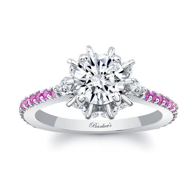 2 Carat Diamond Pink Sapphire Accent Ring