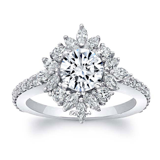 Marquise Halo Engagement Ring