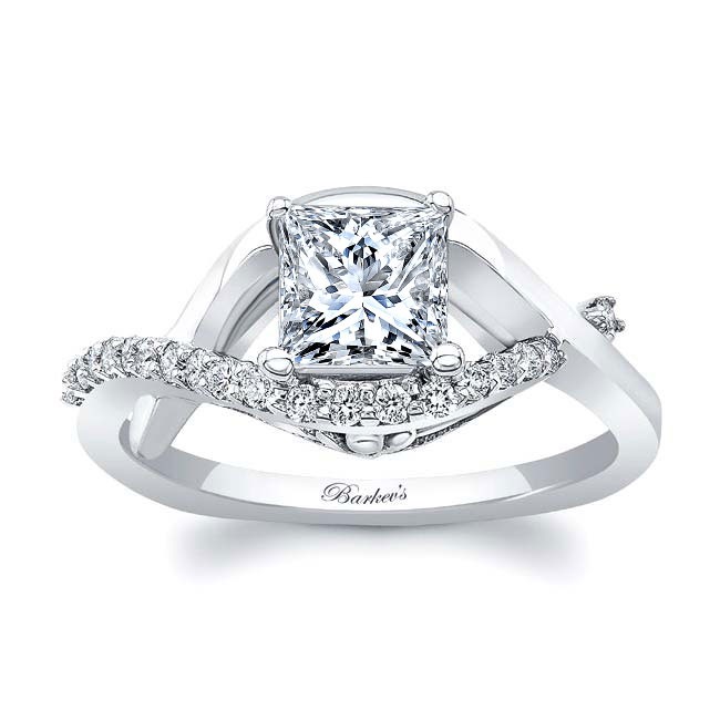 Criss Cross Princess Cut Lab Grown Diamond Engagement Ring