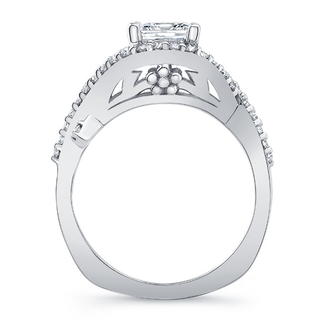  Criss Cross Princess Cut Diamond Ring Image 2