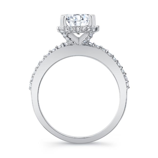  Hidden Halo Oval Engagement Ring Image 2
