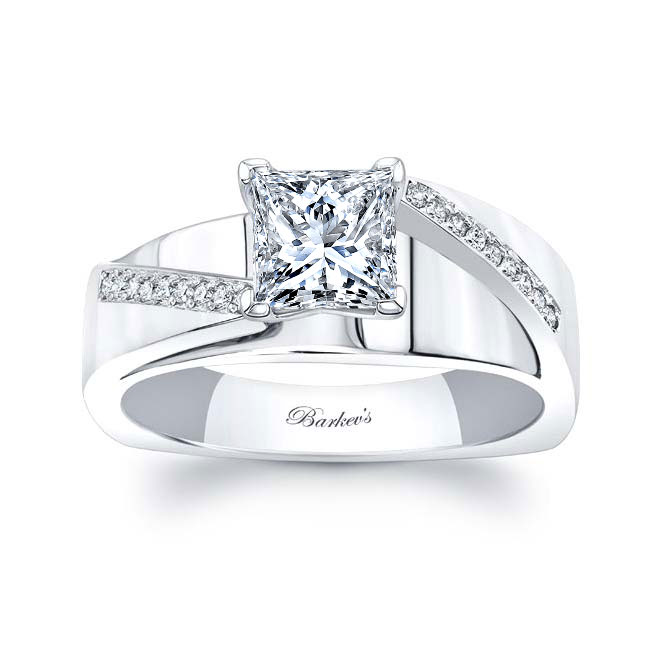  Princess Cut Pave Engagement Ring Image 1