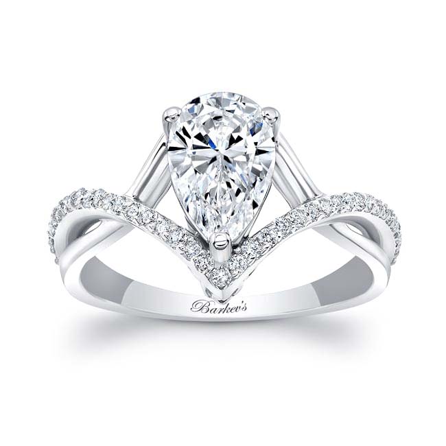 Unique Pear Shaped Moissanite Ring