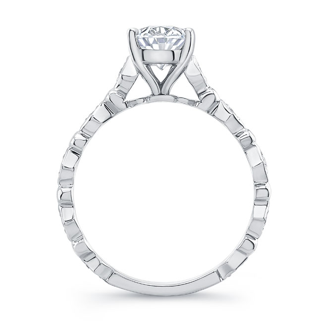  Art Deco Oval Engagement Ring Image 6