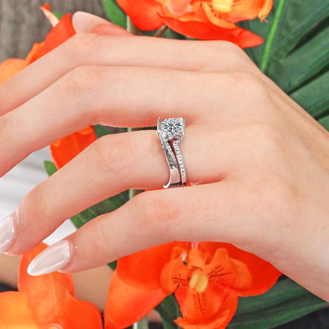 Barkev's Tension Twist Half Bezel Set Princess-Cut Diamond Engagement Ring - 14K White Gold