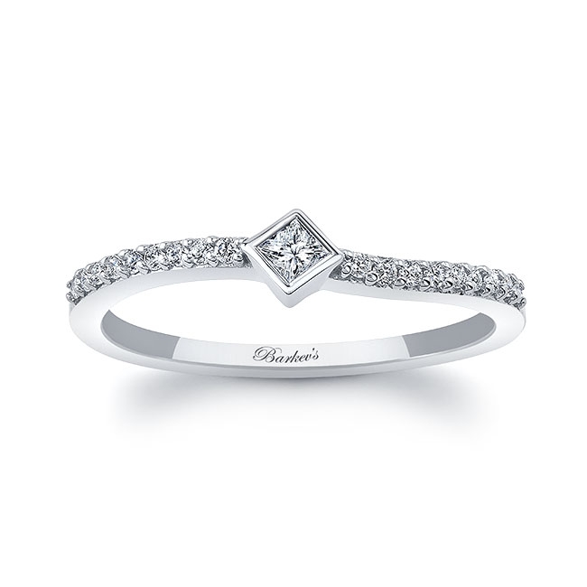Abi Curved Princess Cut Diamond Promise Ring