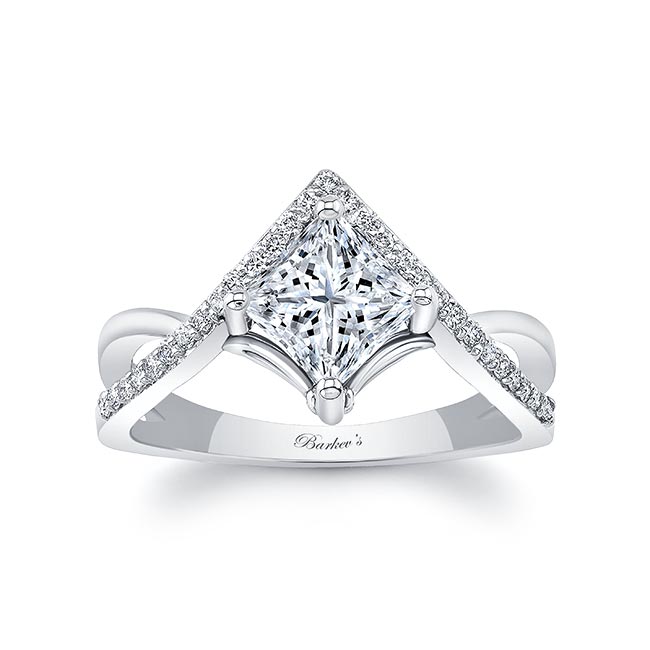 Unique Princess Cut Lab Grown Diamond Engagement Ring