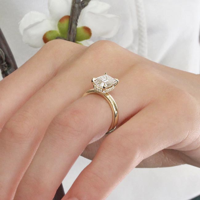 The Roxy Bezeled Emerald Cut Engagement Ring – Marrow Fine