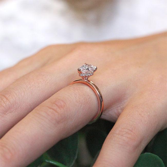 Pear Moissanite Engagement Ring Rose Gold Solitaire Diamond Ring Band 14K Yellow Gold / 5.5