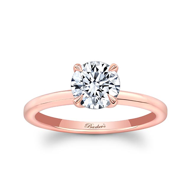 Micropave Laboratory Grown Lab Diamond Engagement Ring In 14K Rose