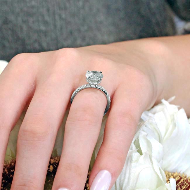 3.00 Carat Emerald Cut Diamond Solitaire With 2 Shank Engagement Ring 14k  White Gold – BrideStarCo