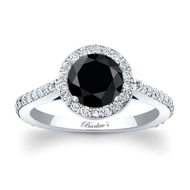 Halo Black And White Diamond Ring Setting